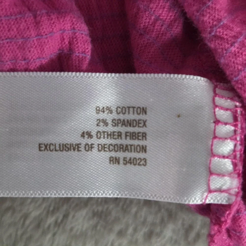 Old Navy Blouse Girls 8 Pink Embroidered Scoop Neck Elastic Hem Short Sleeve Top